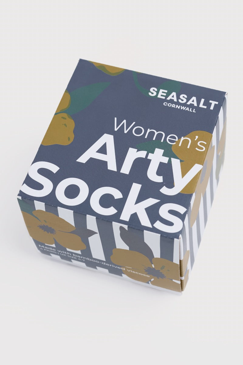 Coffret Cadeau de 4 Paires de Chaussettes Fleuries Arty pour Femme