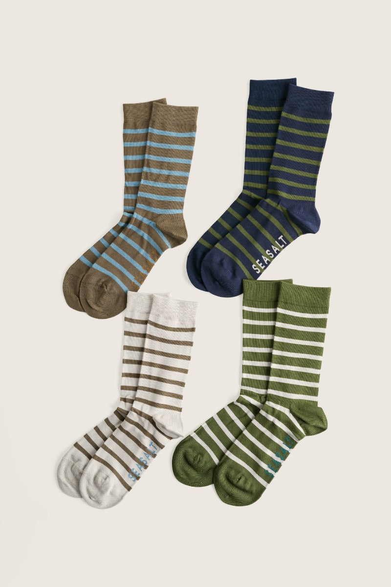 Lot de 4 paires de chaussettes marinière homme