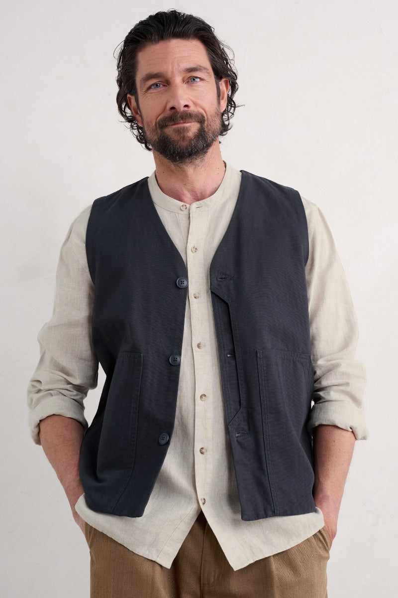 Gilet en coton biologique pour homme coupe classique
