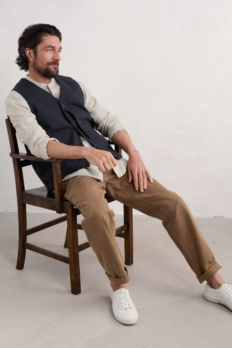 Gilet en coton biologique pour homme coupe classique