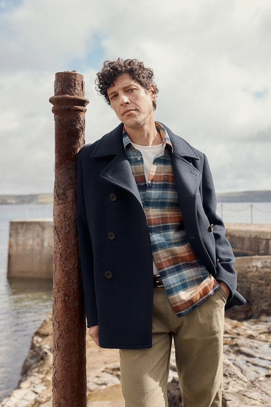 Manteau en Laine Mélangée Homme Channel