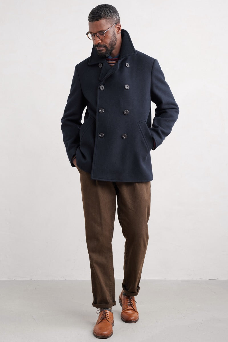 Manteau en Laine Mélangée Homme Channel