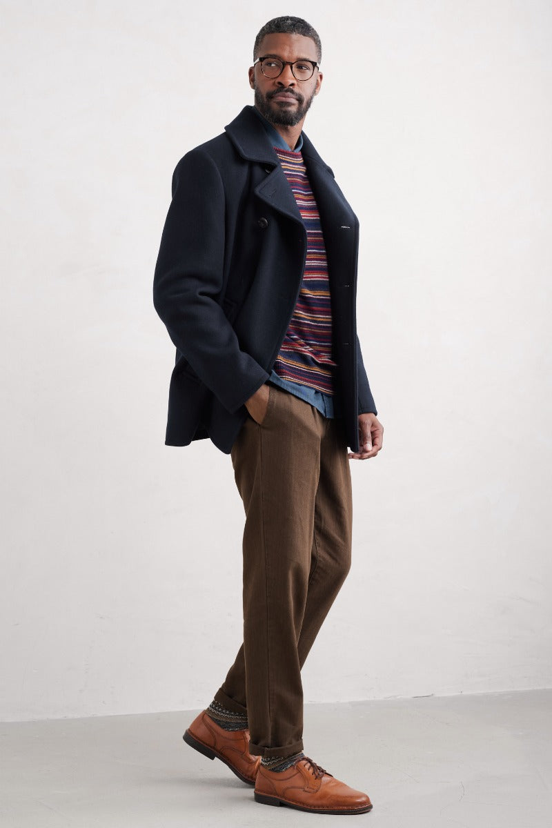 Manteau en Laine Mélangée Homme Channel