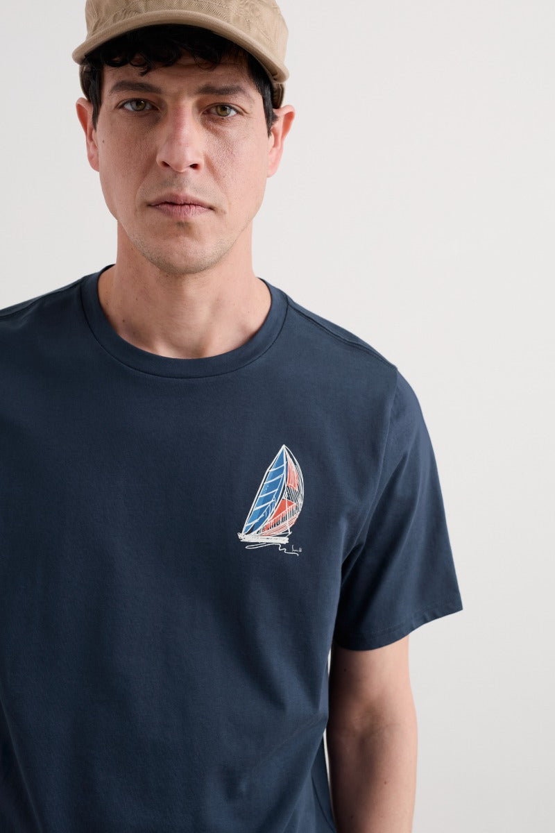 T-shirt en coton biologique Loggerhead pour homme