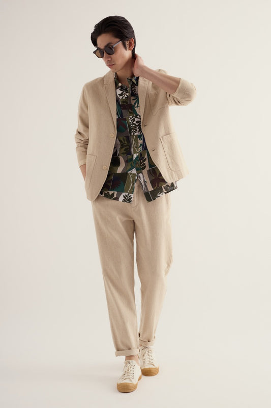 Veste homme en coton et lin Messack