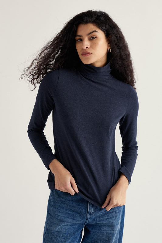 Top Landing Roll Neck in cotone biologico certificato GOTS  
