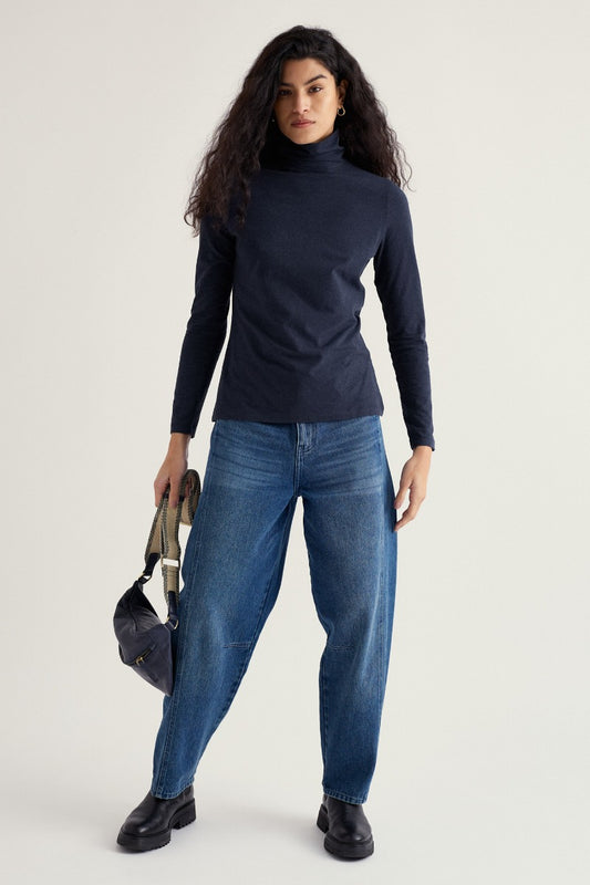 Top Landing Roll Neck in cotone biologico certificato GOTS  