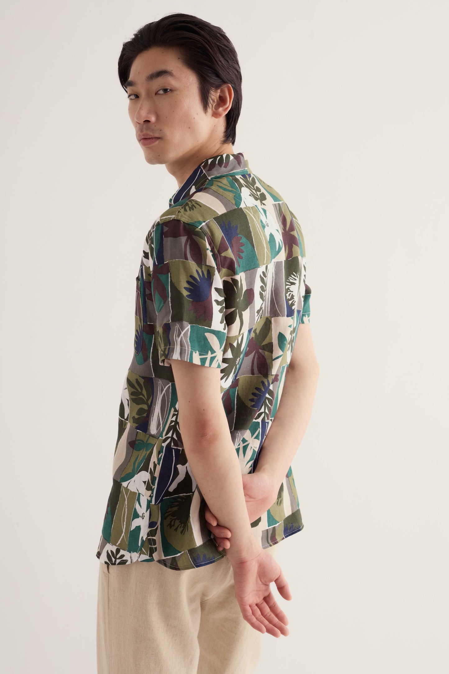 Chemise à manches courtes Héron Bleu pour homme