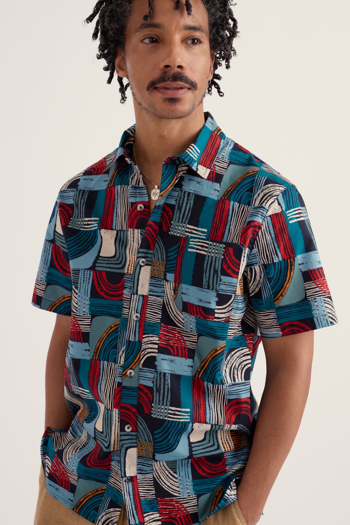 Chemise à manches courtes en popeline Godrev pour homme