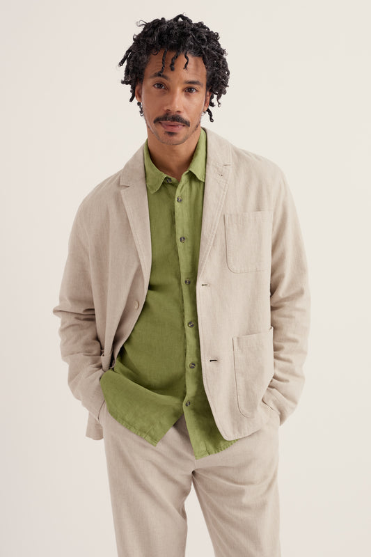 Veste homme en coton et lin Messack