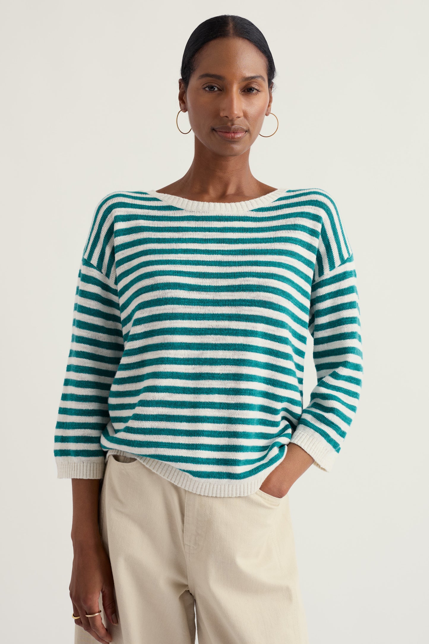 Pull rayé Knavock en lin et coton biologique