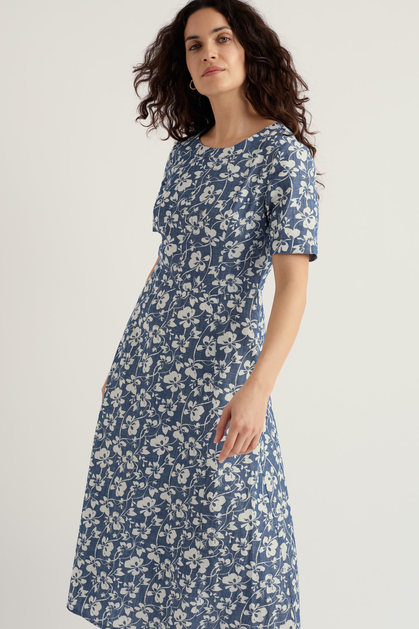 Robe en chambray imprimé Fox Path