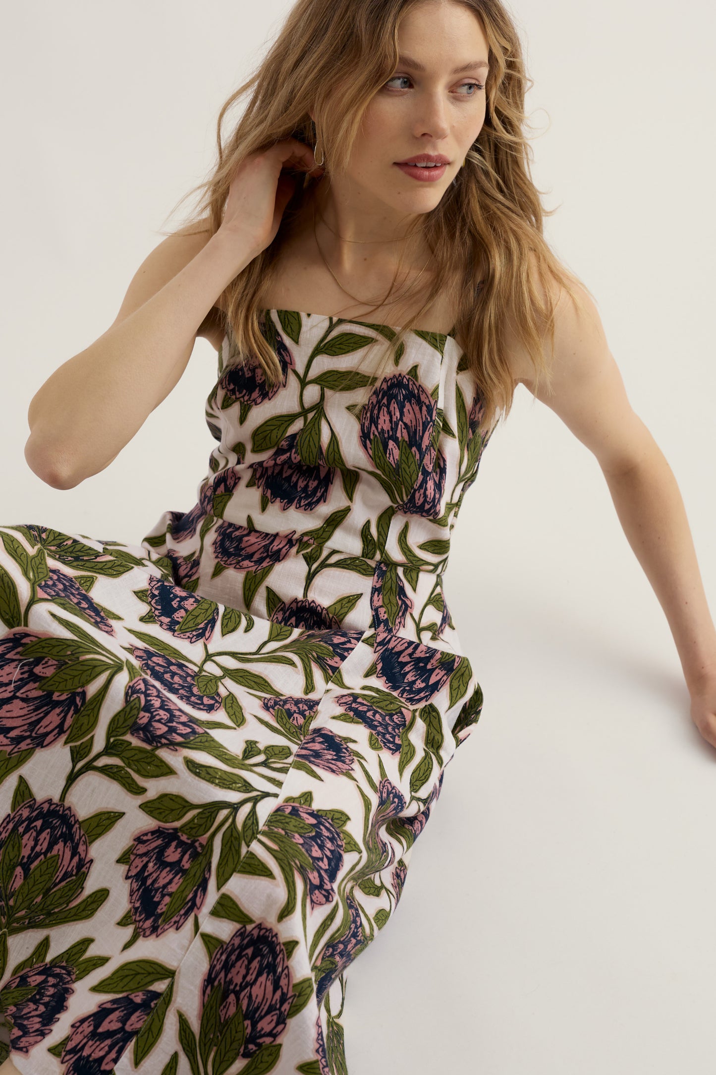 Robe midi sans manches Madern