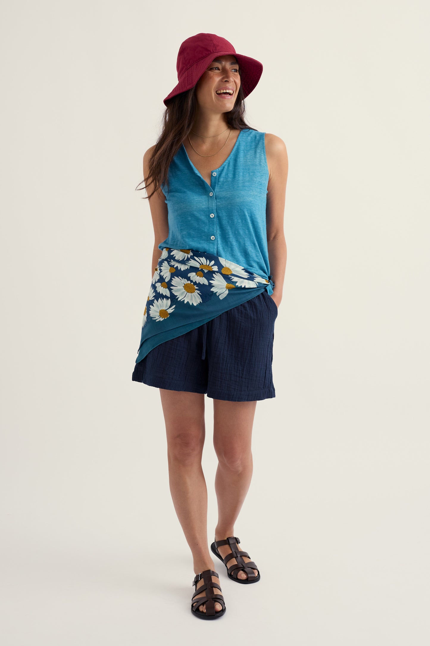 Gilet boutonné en lin Carn Glaze