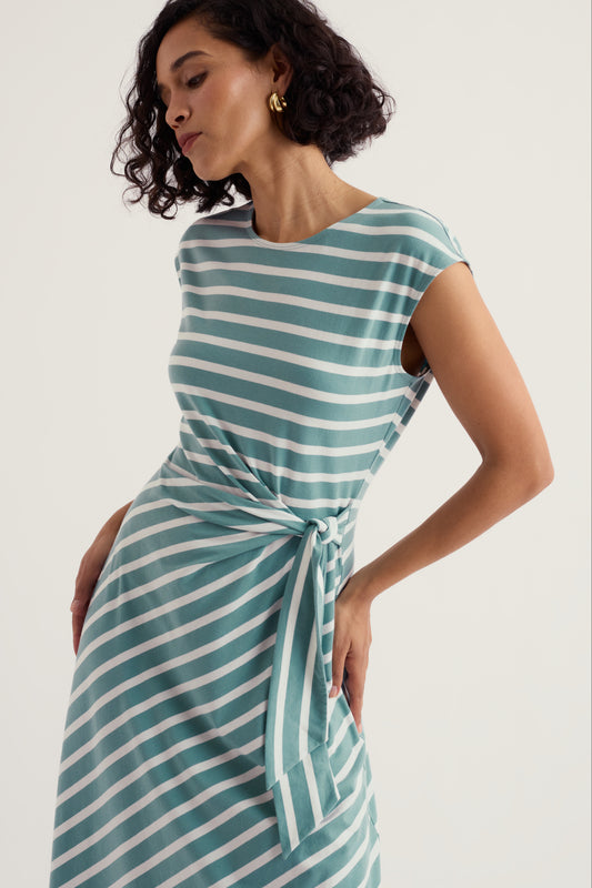 Robe mi-longue en jersey avec liens à nouer Fettling