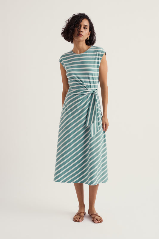 Robe mi-longue en jersey avec liens à nouer Fettling