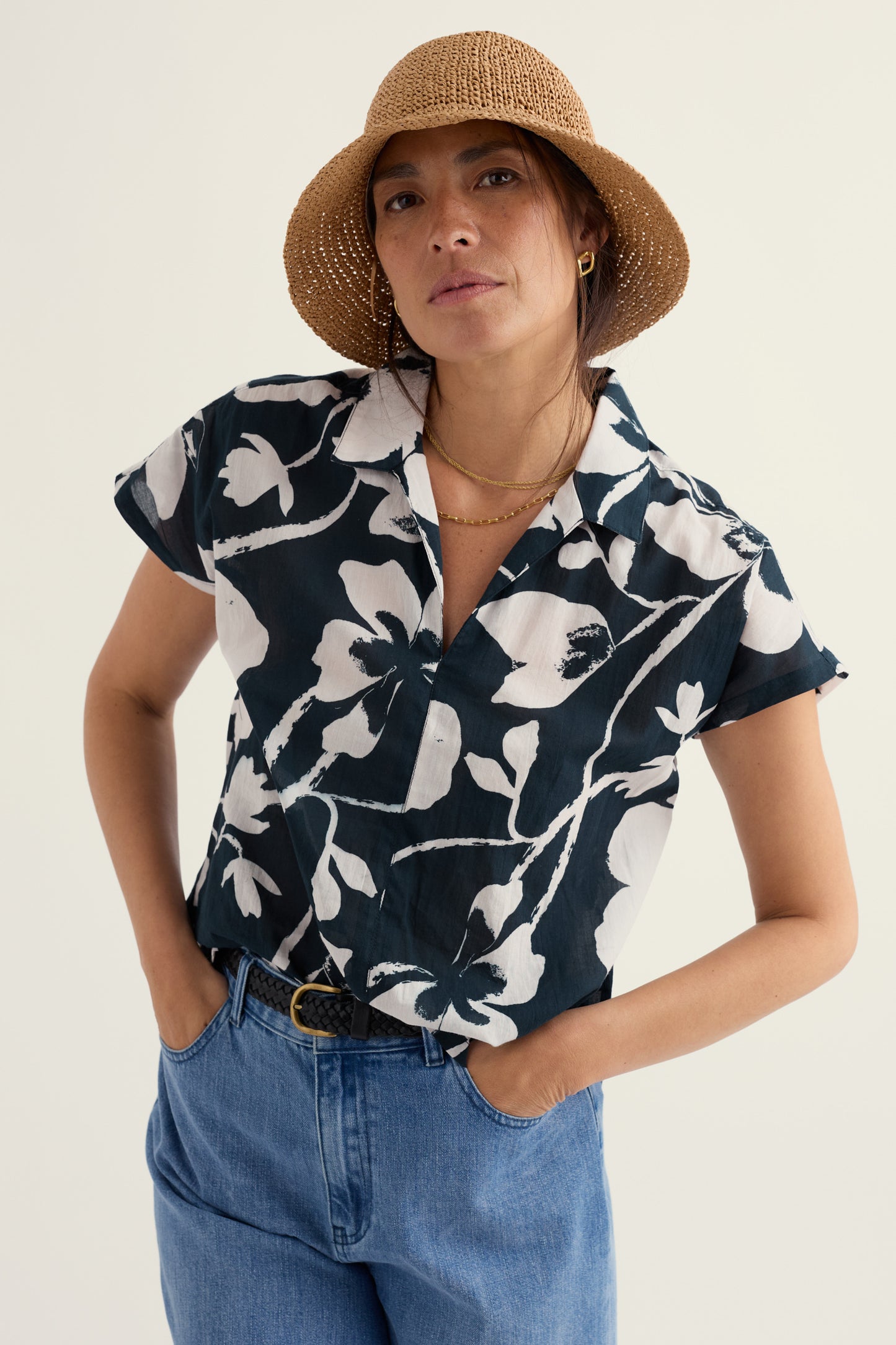 Chemise à manches courtes Deep Lane en coton biologique certifié GOTS
