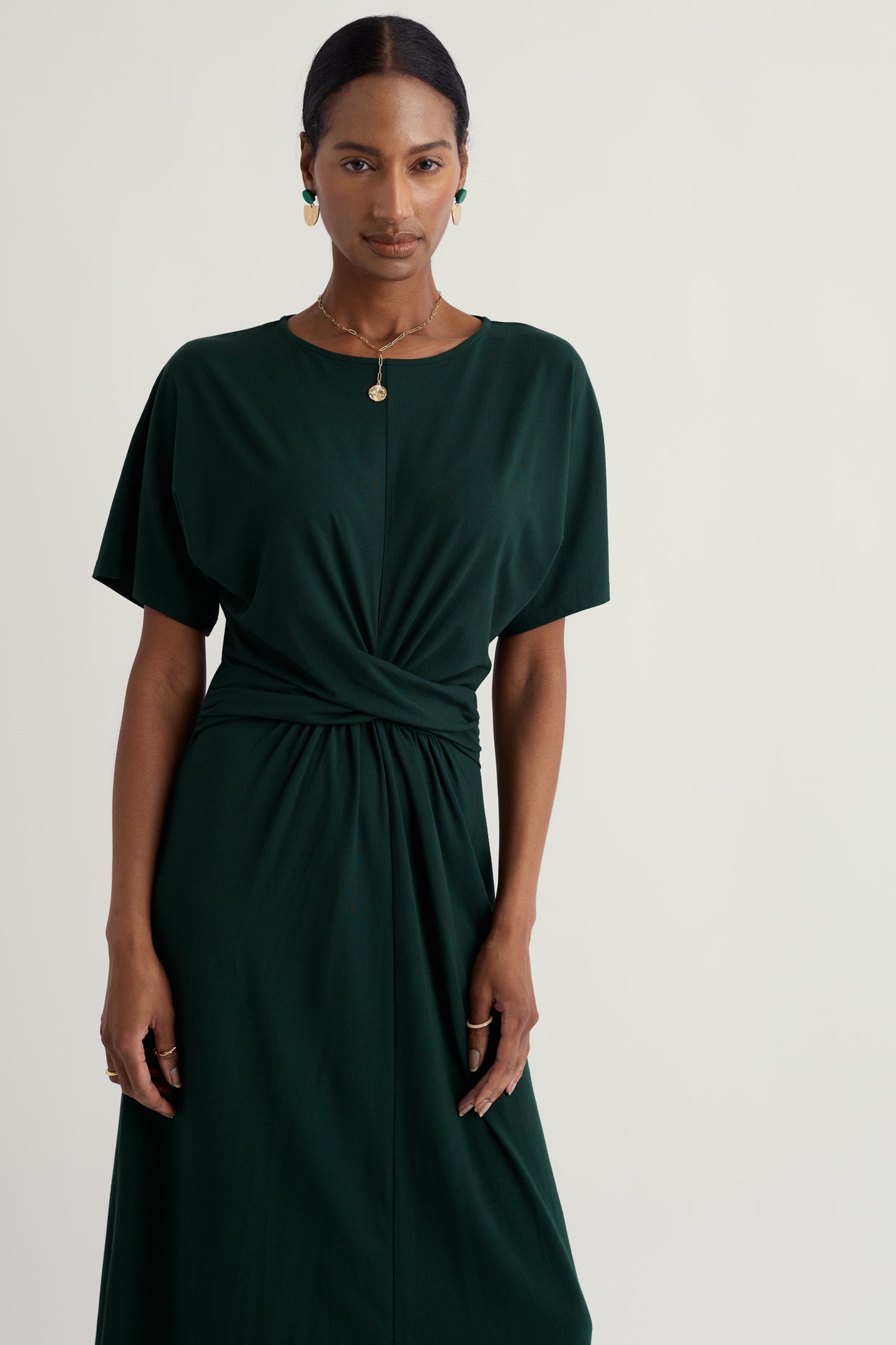 Robe midi en jersey menthe aquatique