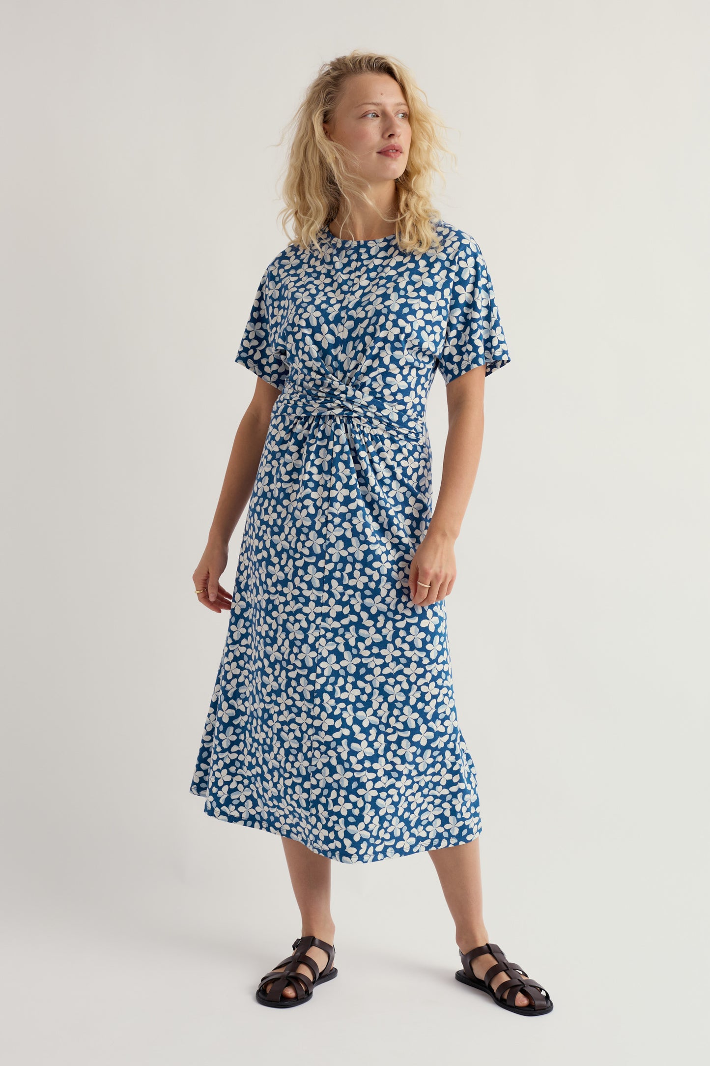 Robe midi en jersey menthe aquatique