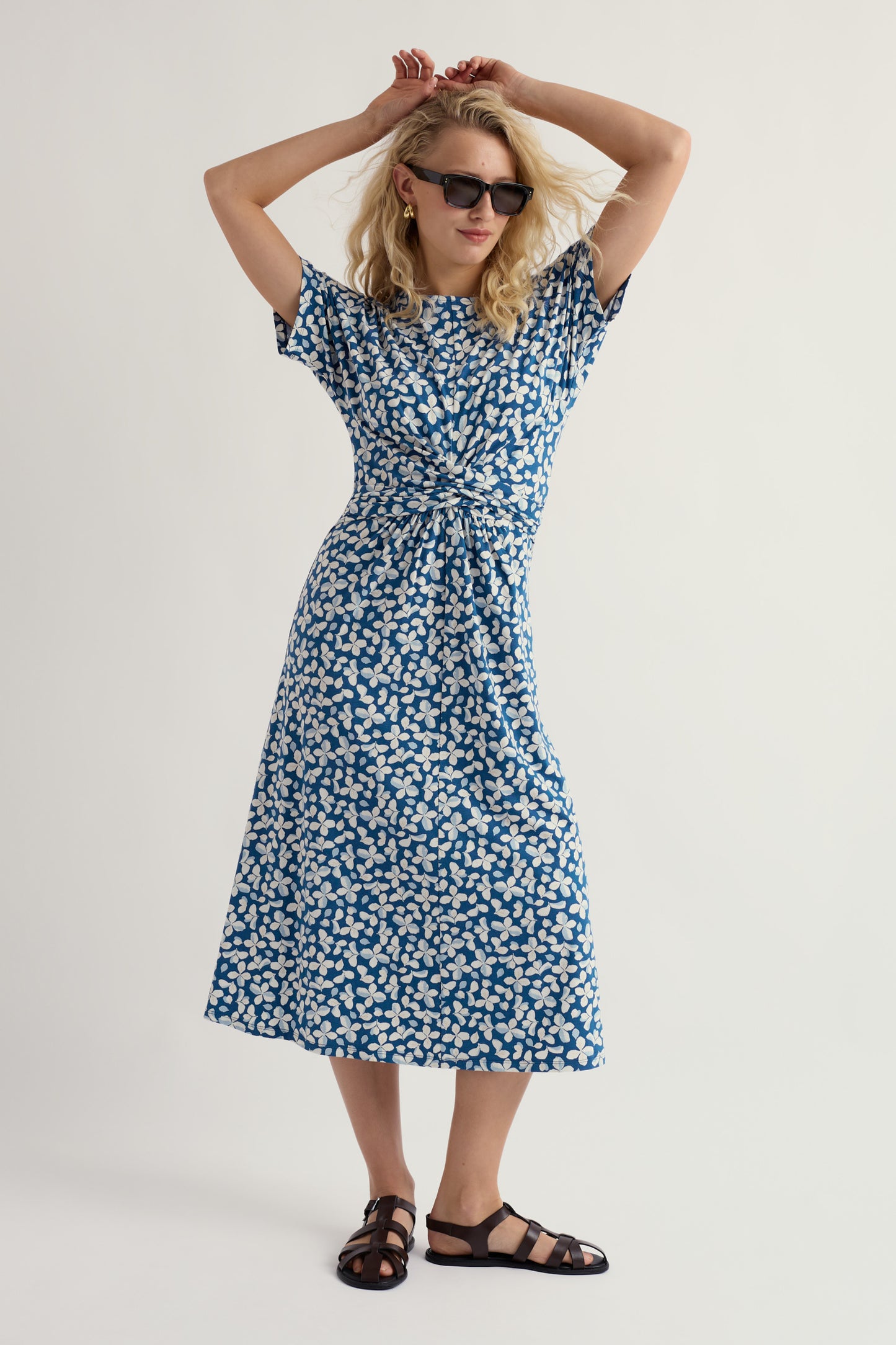 Robe midi en jersey menthe aquatique