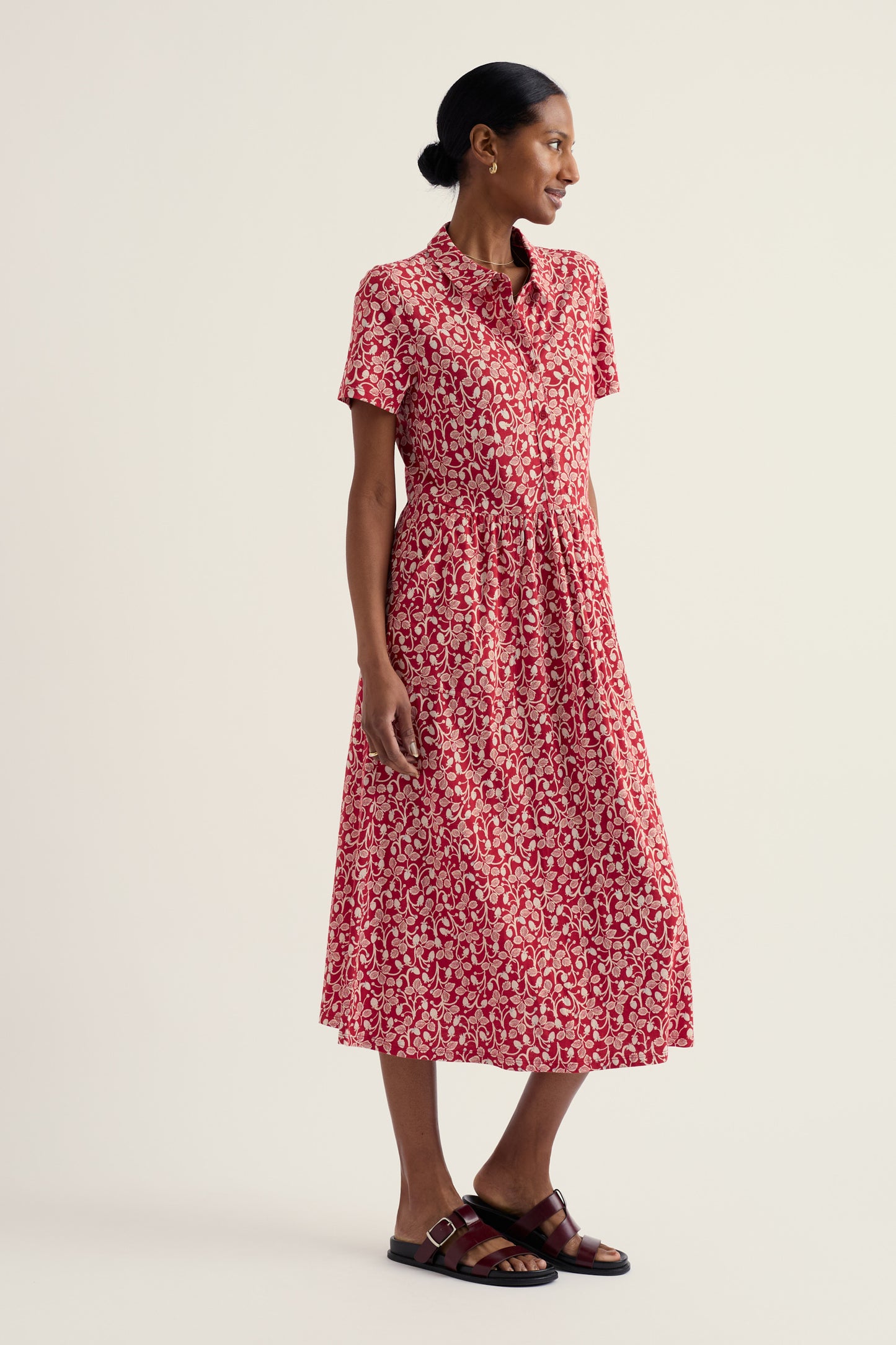 Robe midi en jersey continentale