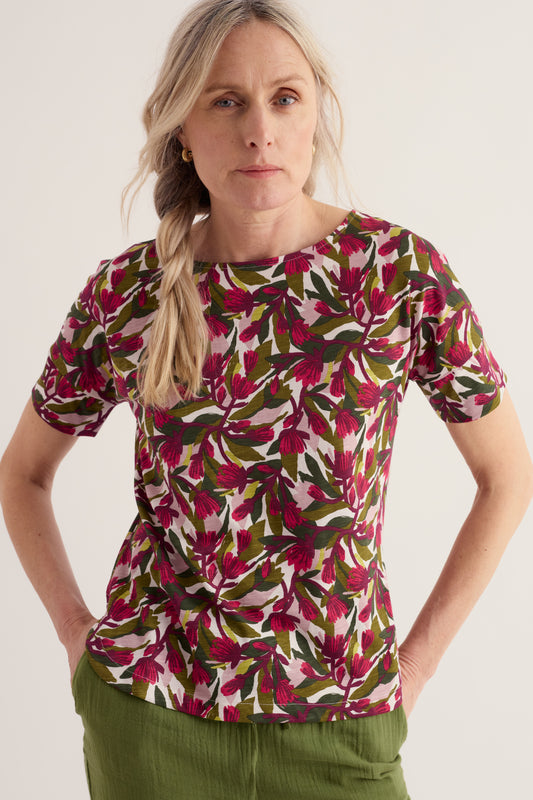 T-shirt stampata Bryher View in cotone biologico certificato GOTS