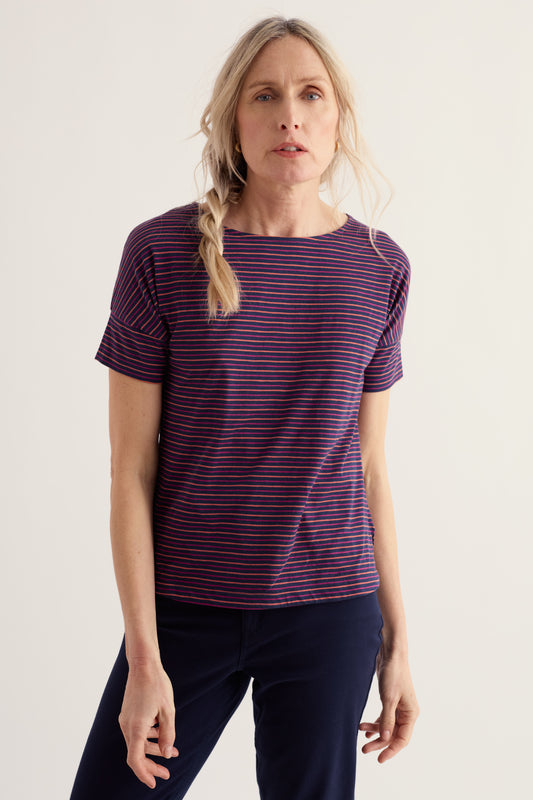 T-shirt a righe Bryher View in cotone biologico certificato GOTS