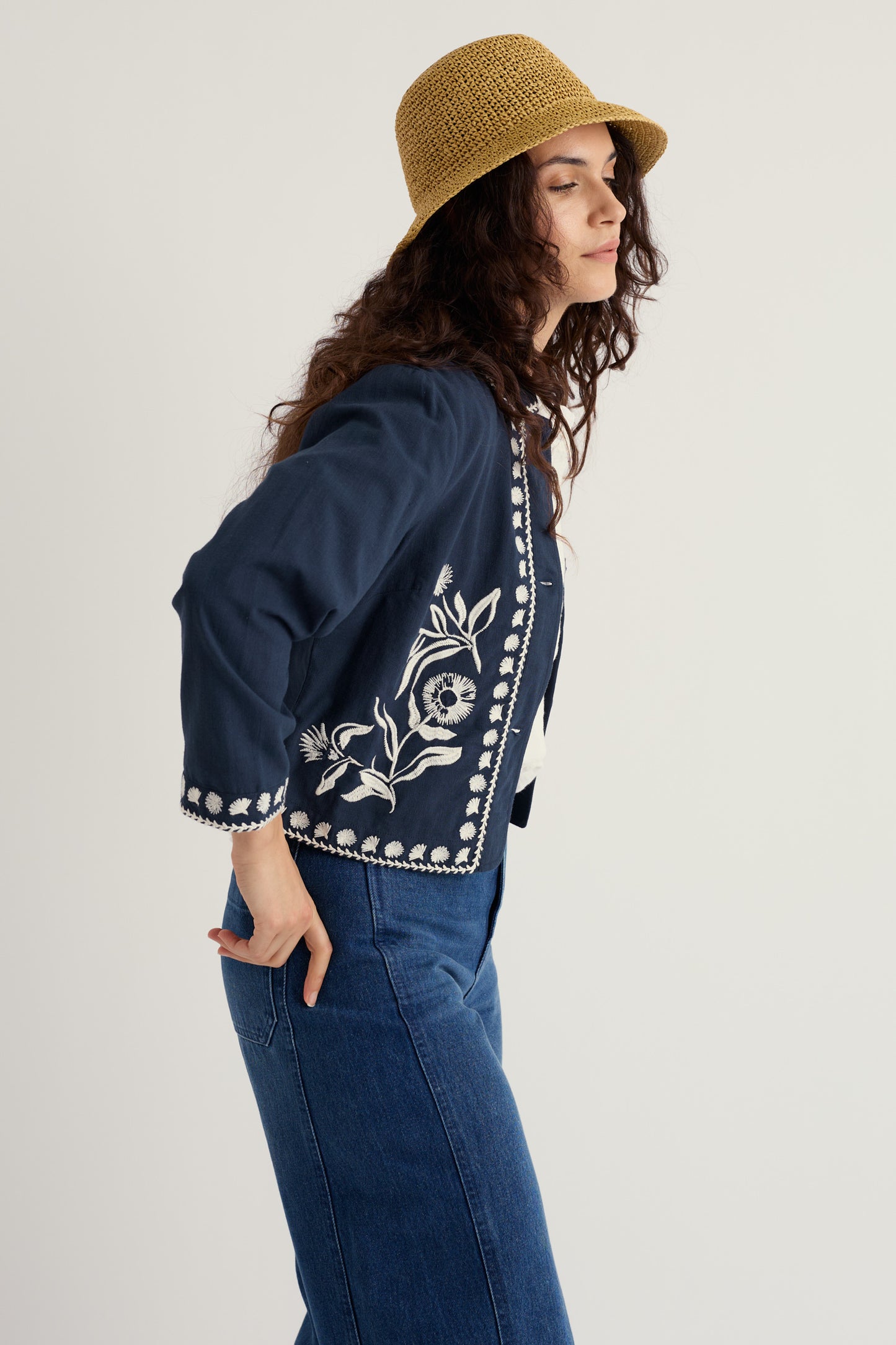 Veste florale brodée Sand Martin