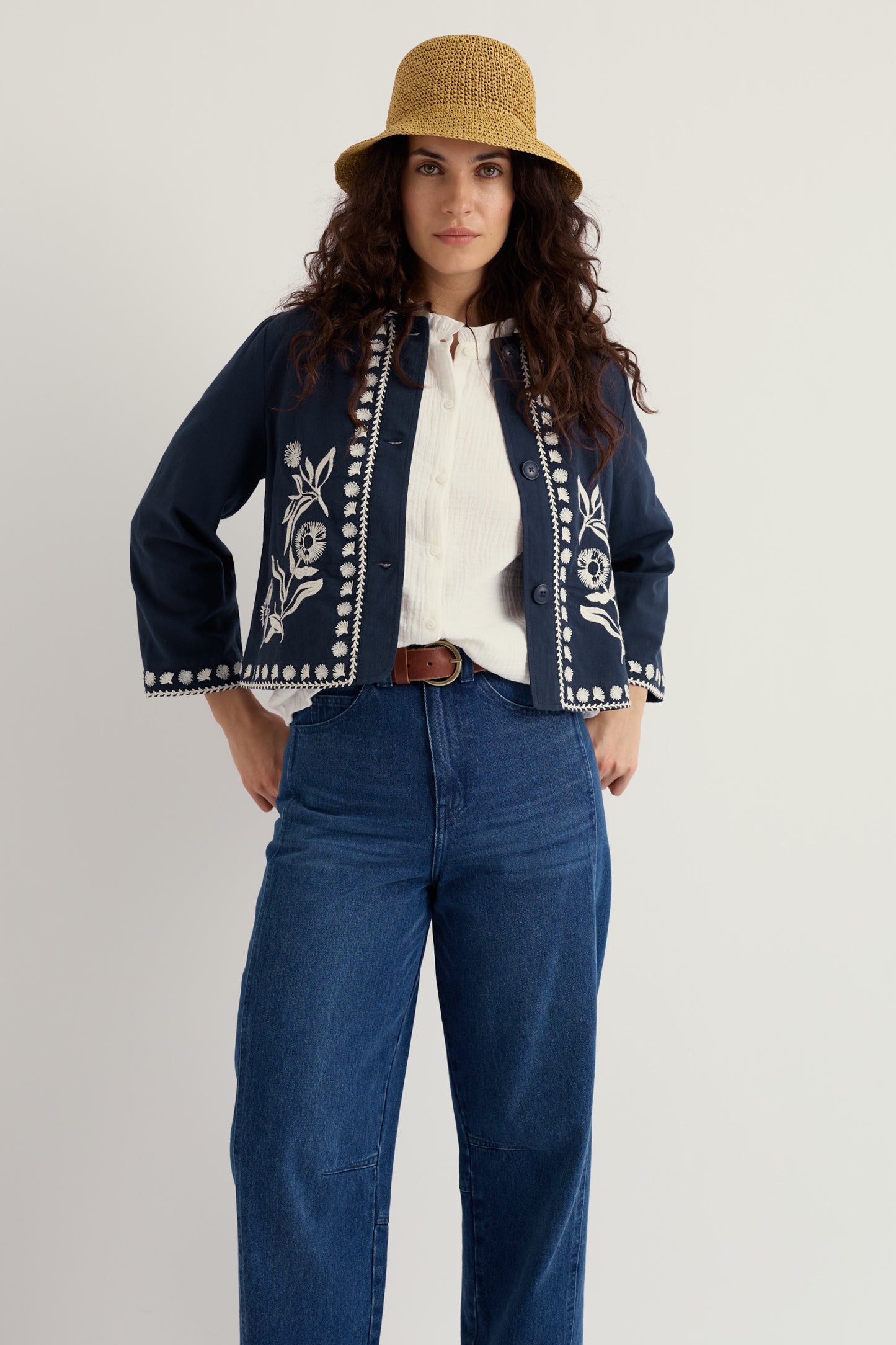 Veste florale brodée Sand Martin