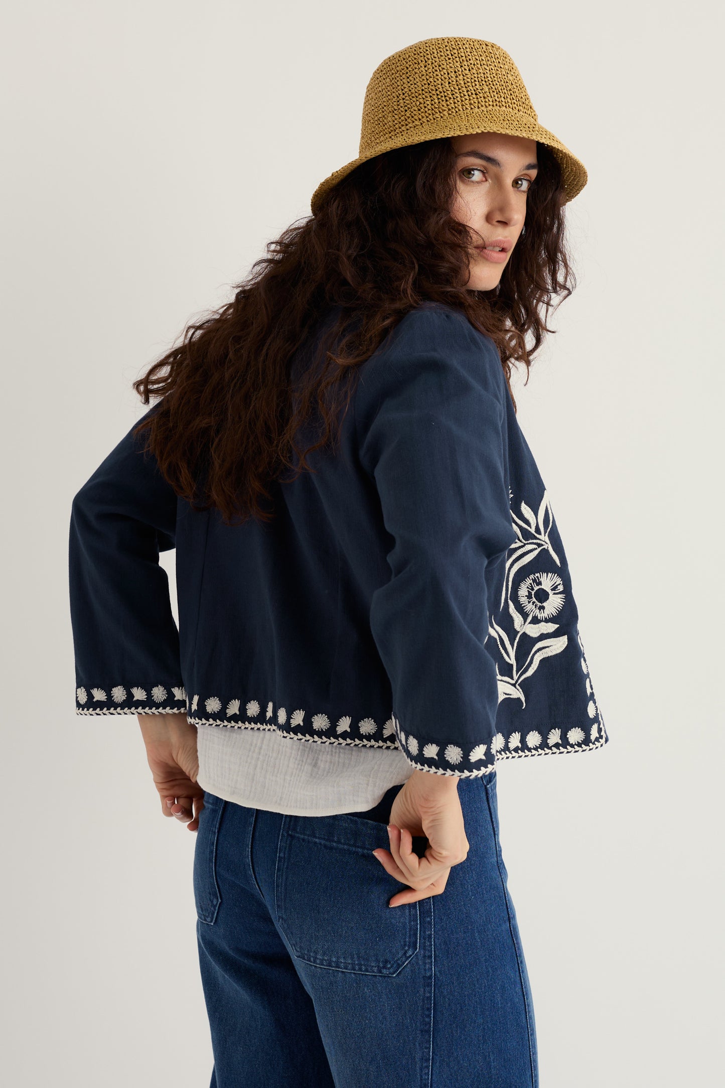 Veste florale brodée Sand Martin