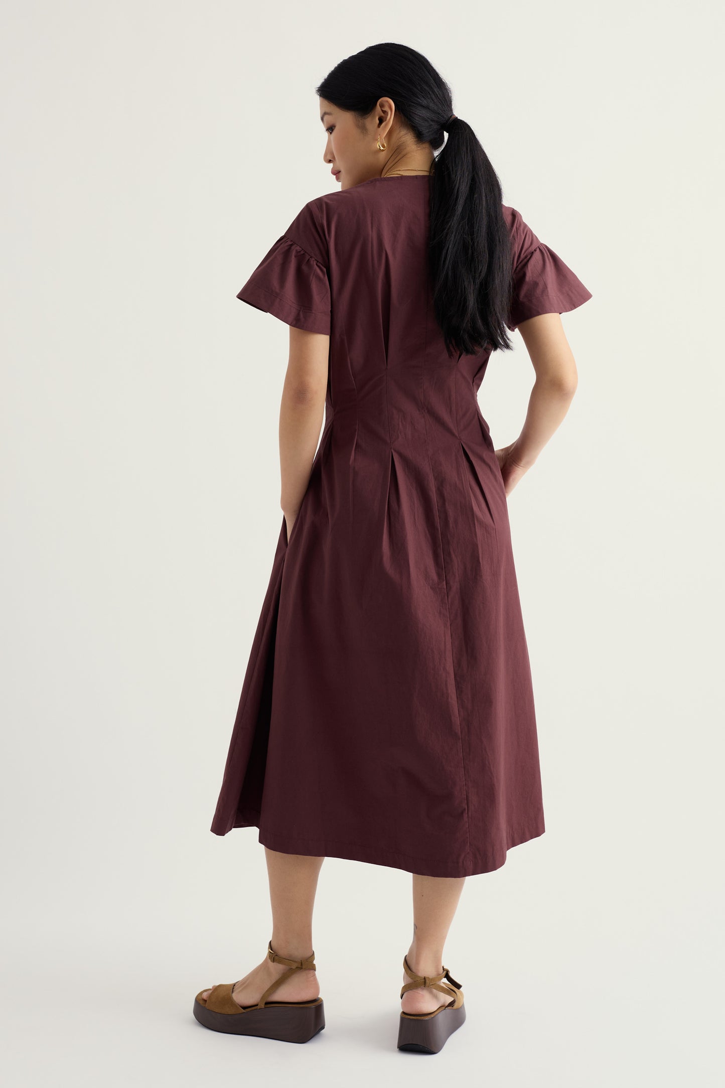 Robe midi en popeline Kerthen Woods