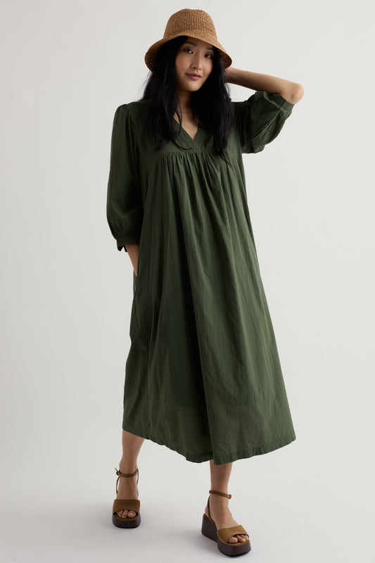 Robe Kaftan Couleurs de la Terre en Voile de Coton Bio Certifié GOTS