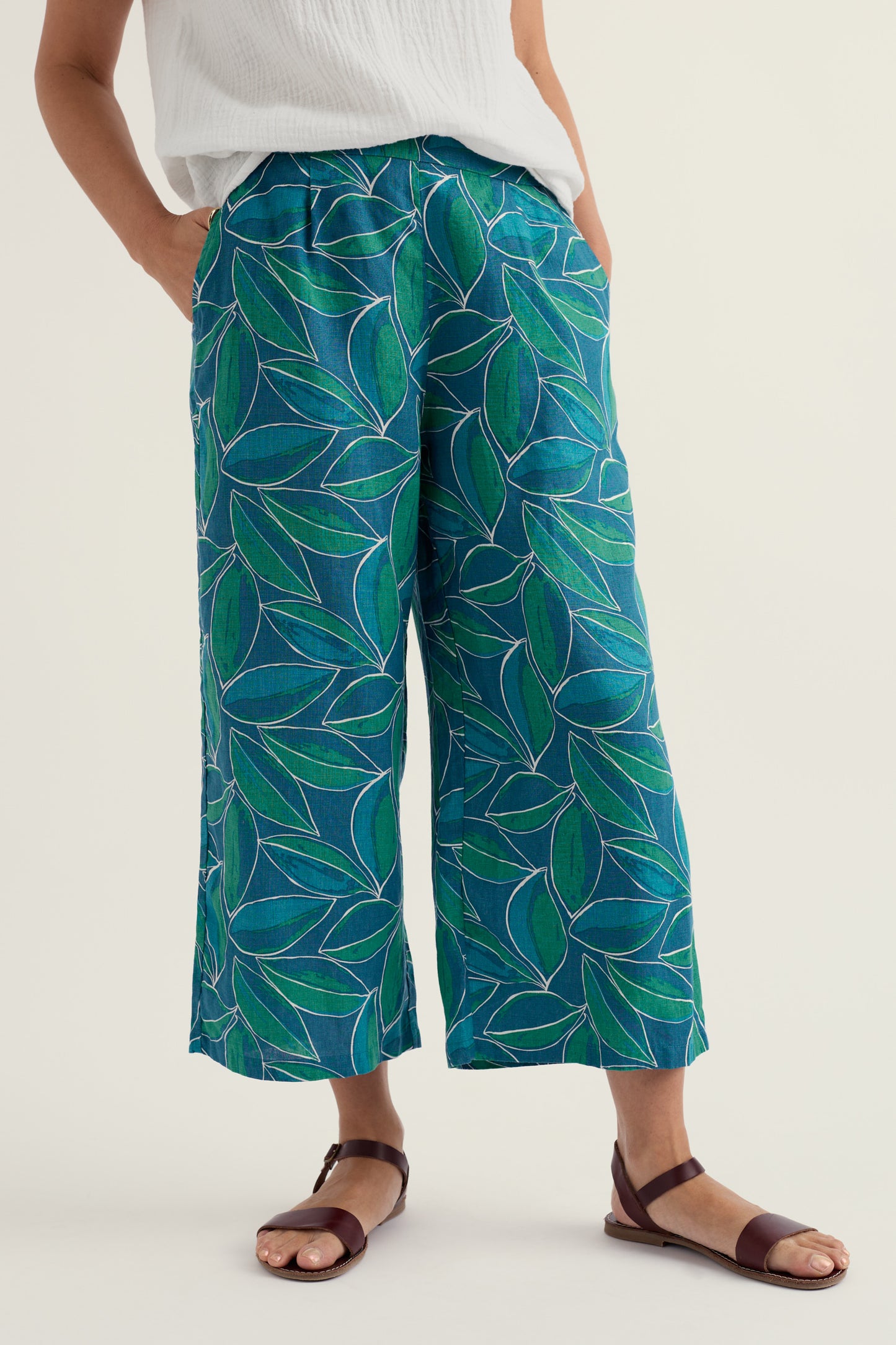 Culotte-jupe en lin "Havre de paix"