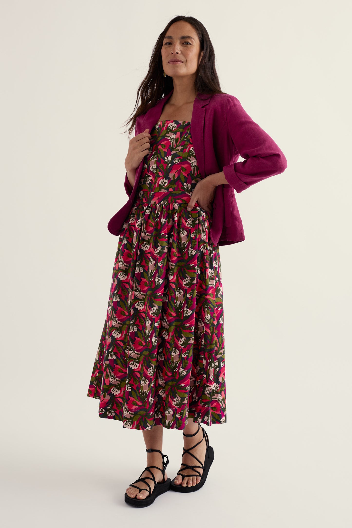 Robe mi-longue Fox Cove en coton biologique certifié GOTS