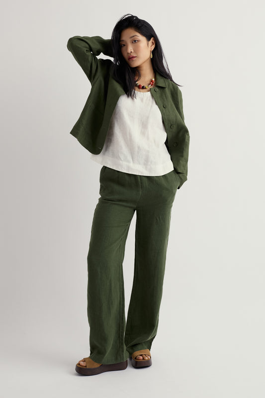 Pantalon en lin ample Tide Flow