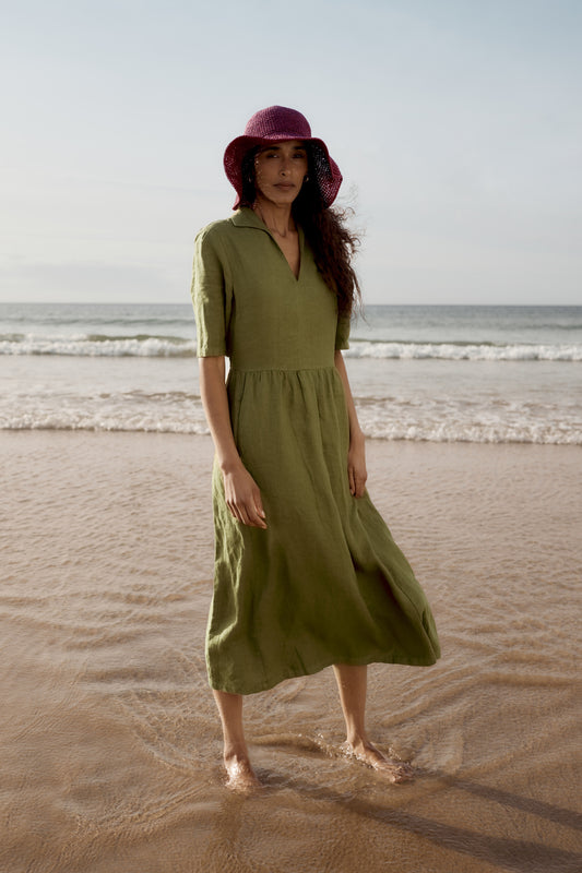 Robe midi en lin Fen Violette