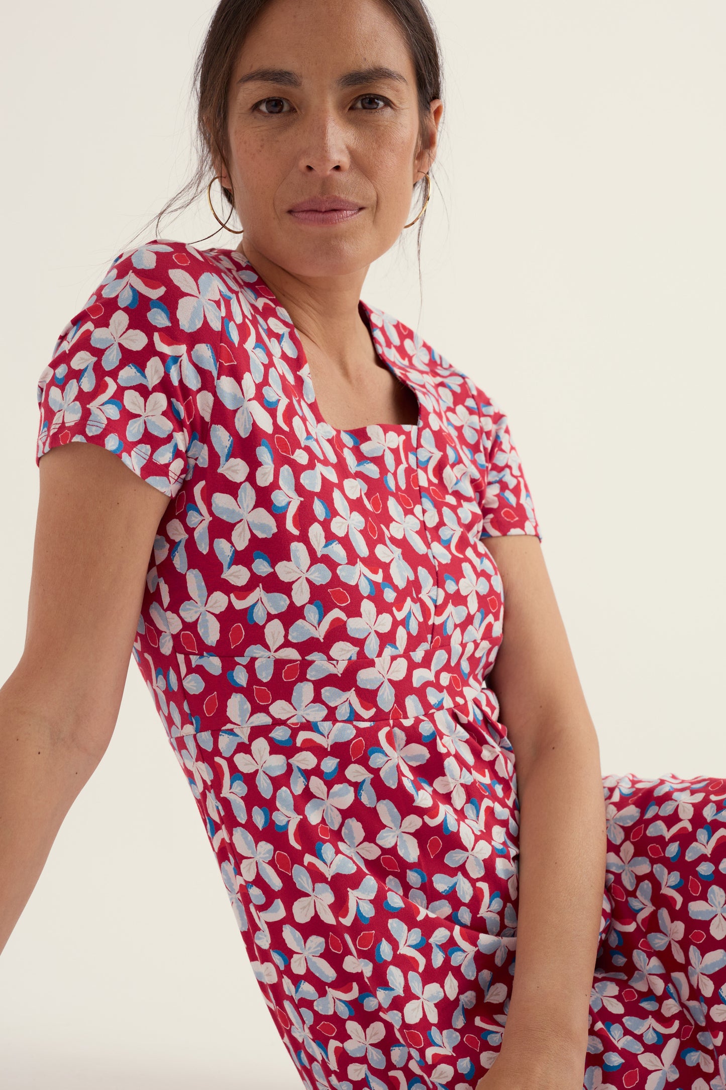 Robe mi-longue à manches courtes et motif "Seed Packet"