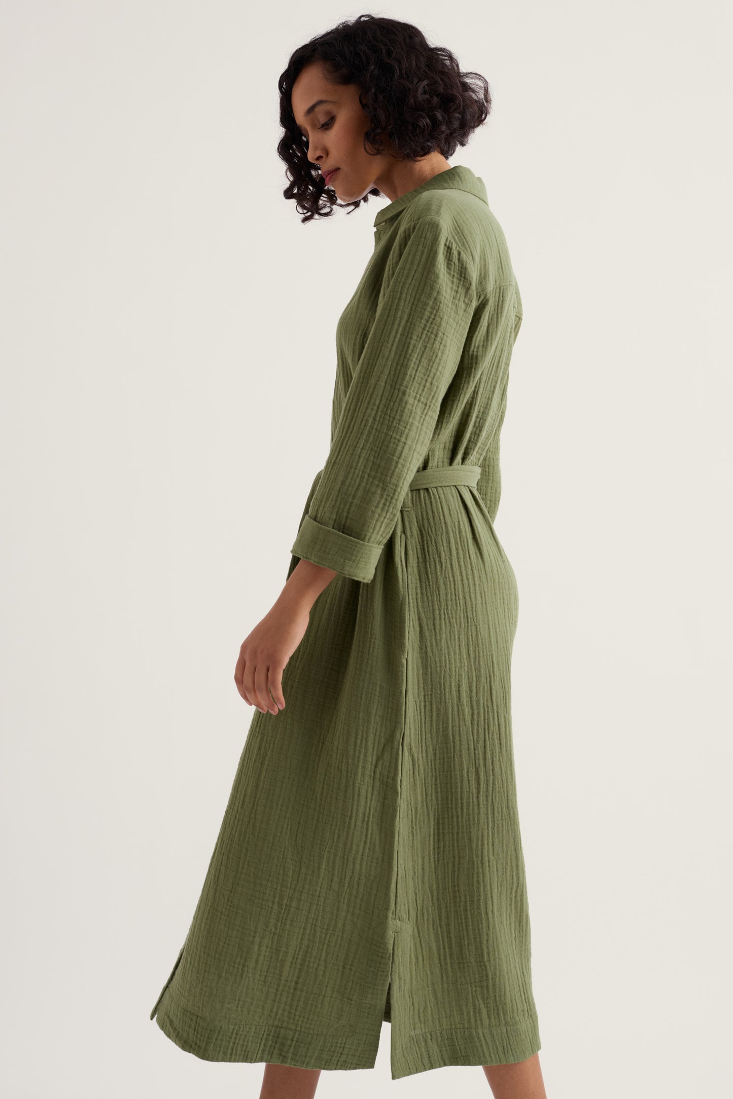 Abito camicia midi Whitsand Cove in cotone biologico GOTS  