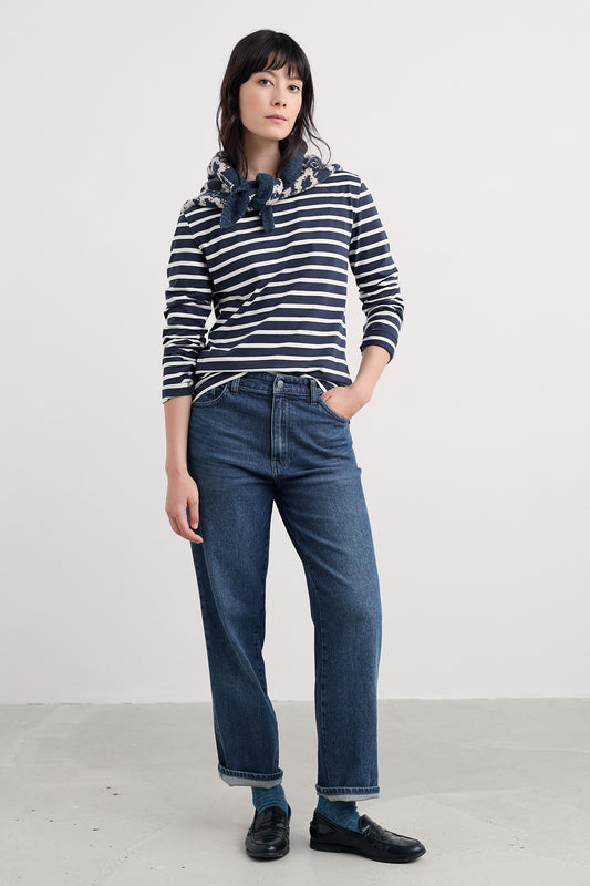 Camicia Sailor in jersey di cotone biologico certificato GOTS  
