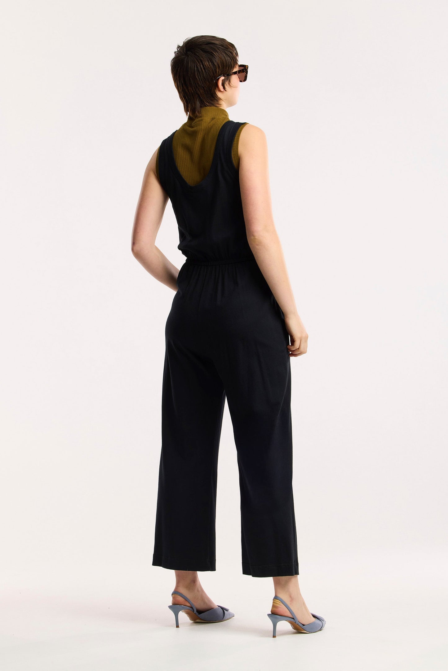 Combinaison-pantalon de voyage large en coton biologique