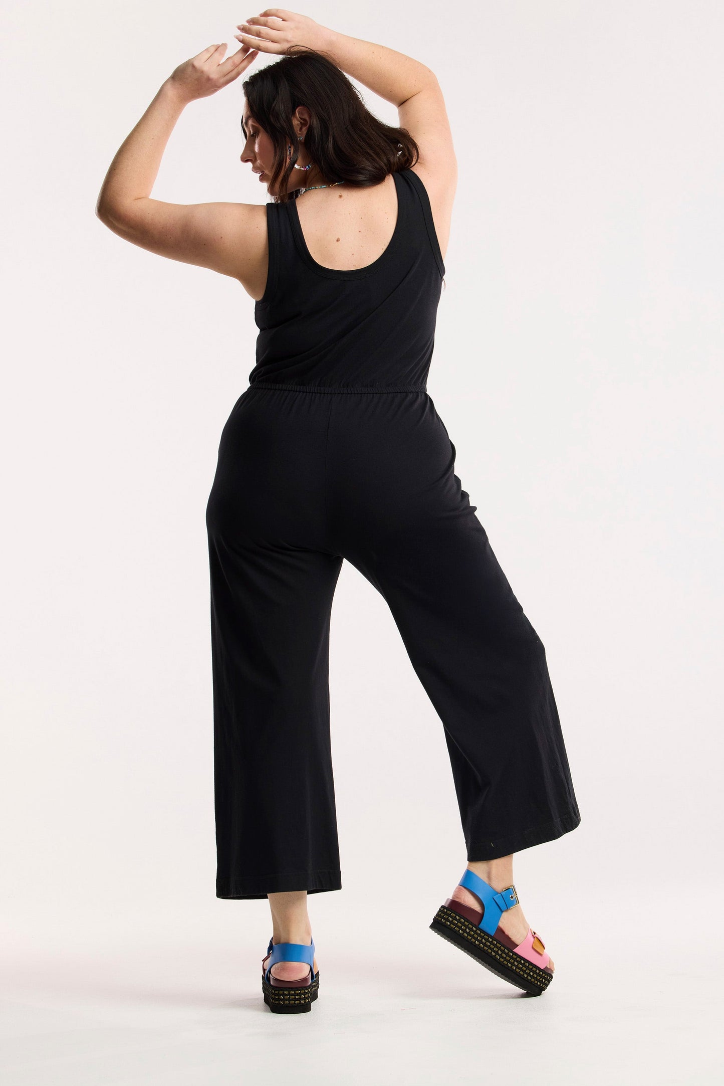 Combinaison-pantalon de voyage large en coton biologique