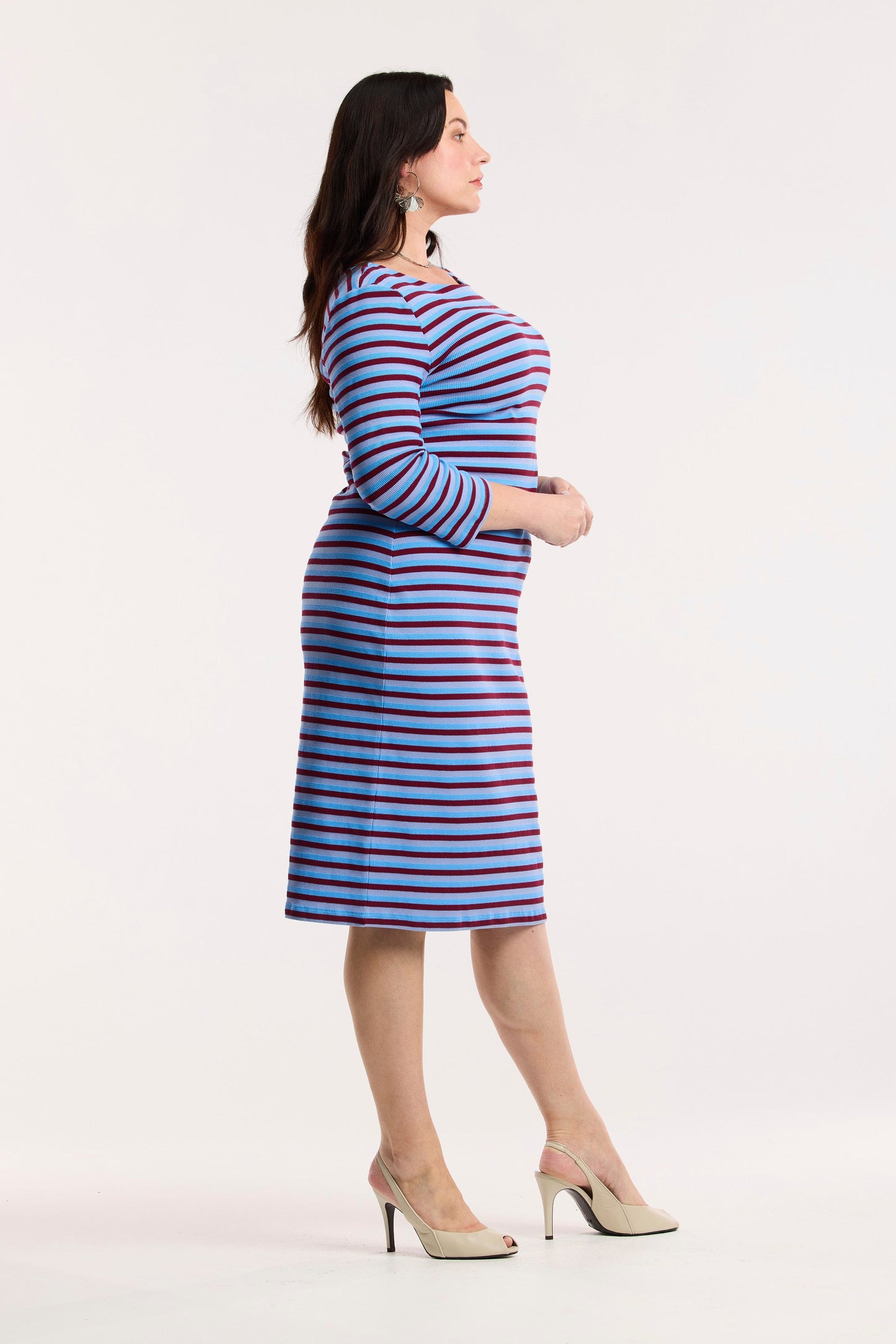 Robe galbée Travelller à rayures gaufrées