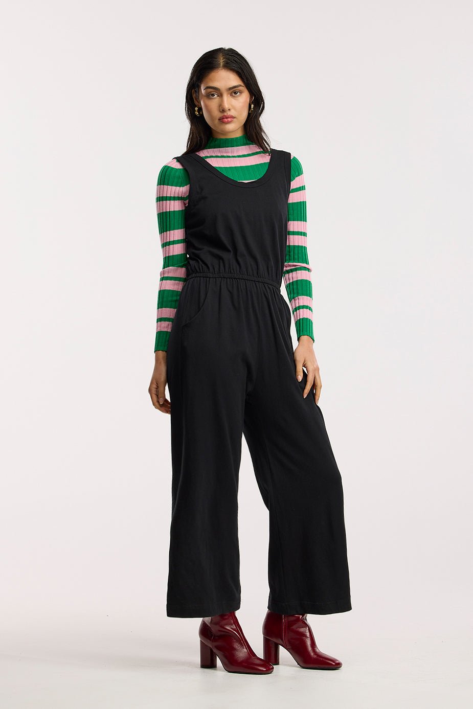 Combinaison-pantalon de voyage large en coton biologique