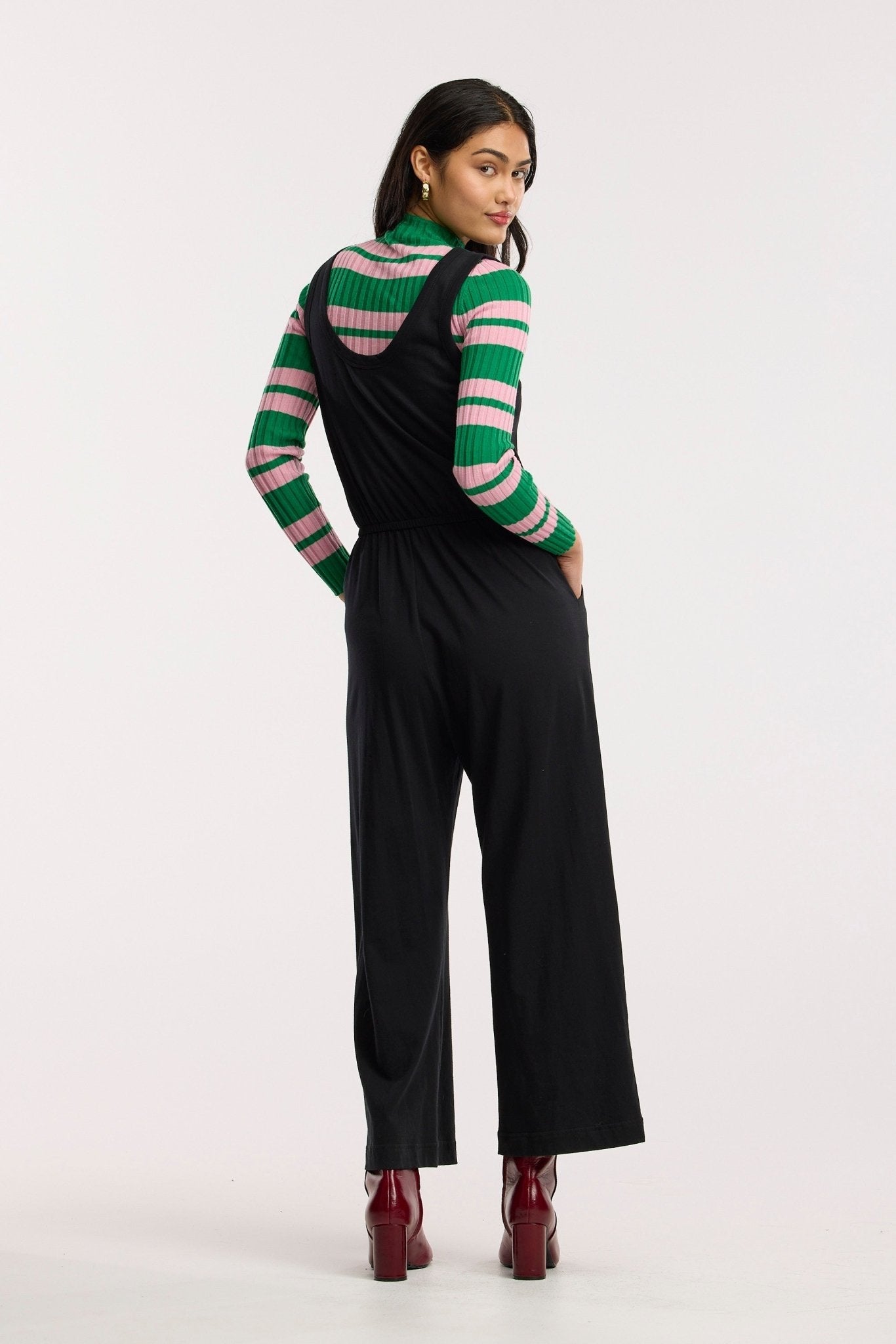 Combinaison-pantalon de voyage large en coton biologique