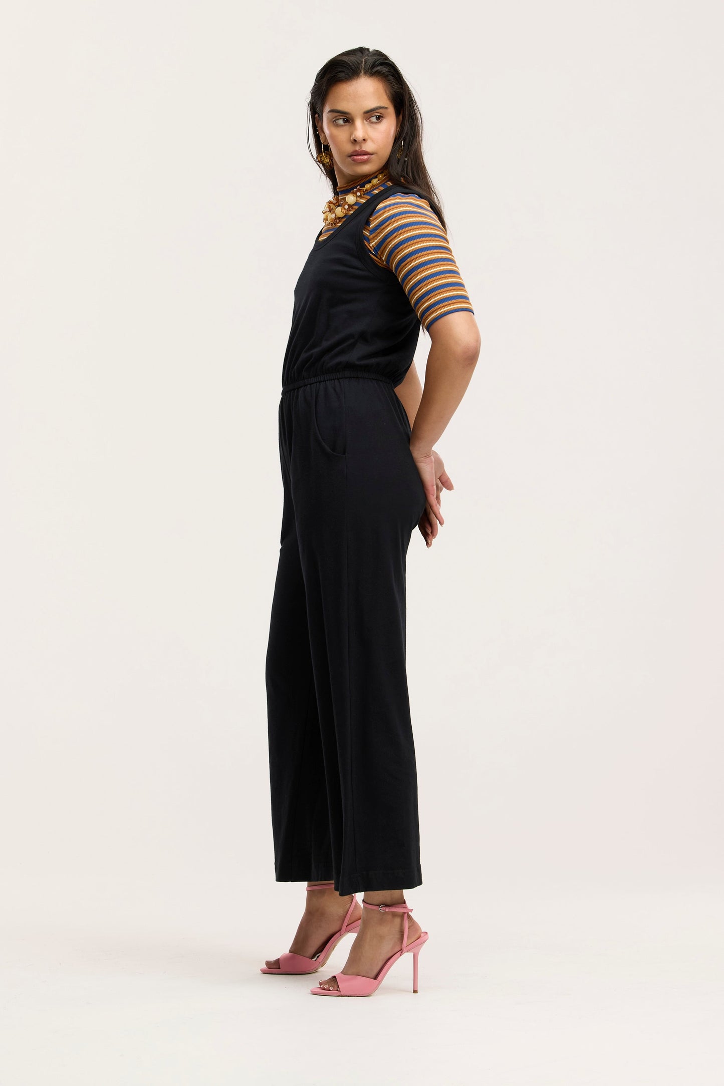 Combinaison-pantalon de voyage large en coton biologique